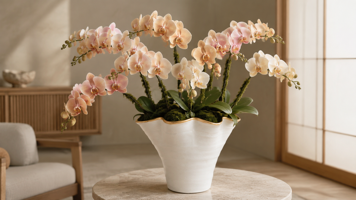 Ulysse Ruffled Rim Ceramic Vase