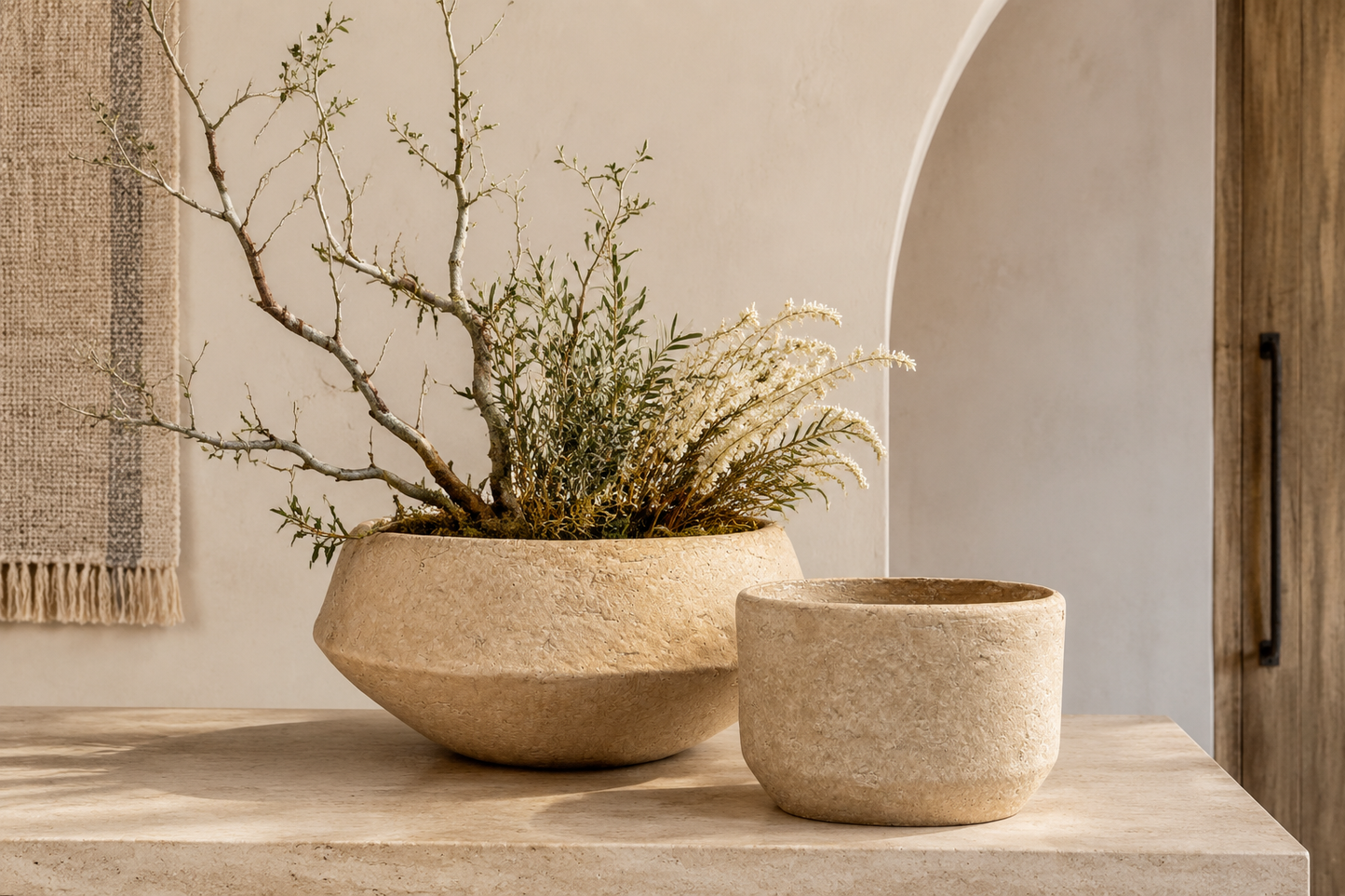 Henrietta Sculptural Cement Bowl Planter