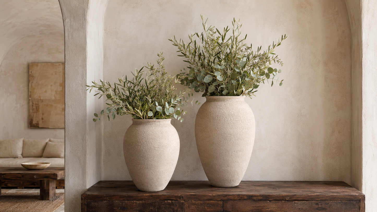 Ori Amphora-Style Textured Ceramic Vase