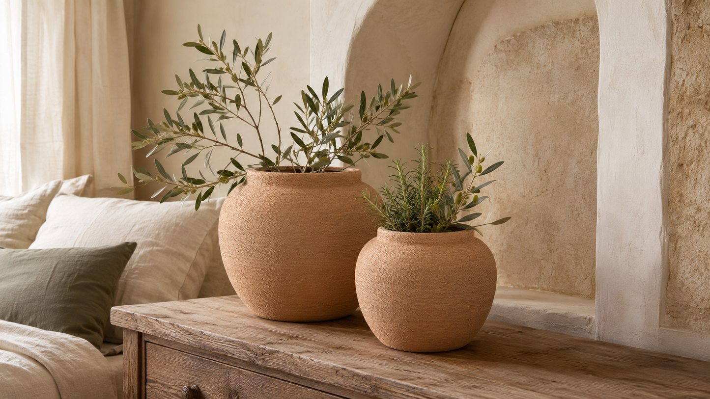 Danya Textured Round Ceramic Vase