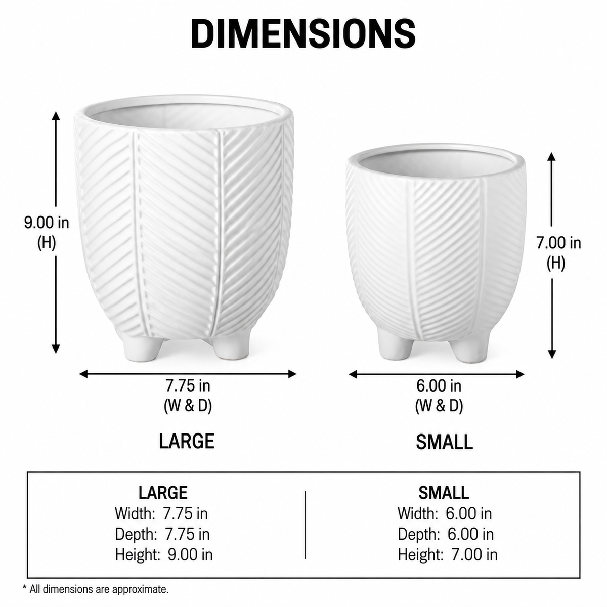 Chevron Pots with Stand Set (Set of 2)
