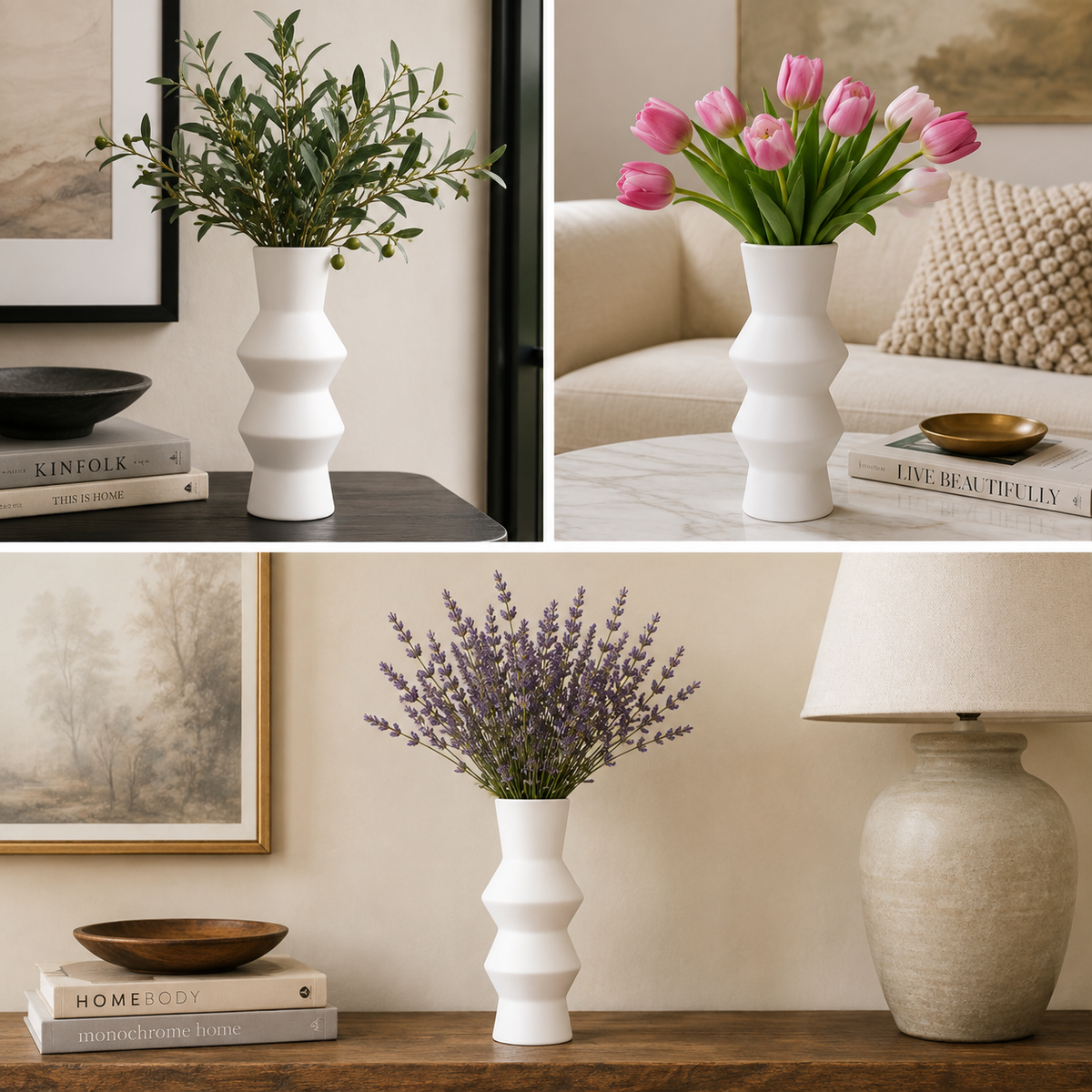 Cyrene Double Saucer Design Ceramic Vase
