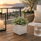 Dara Textured Cube Ceramic Planter