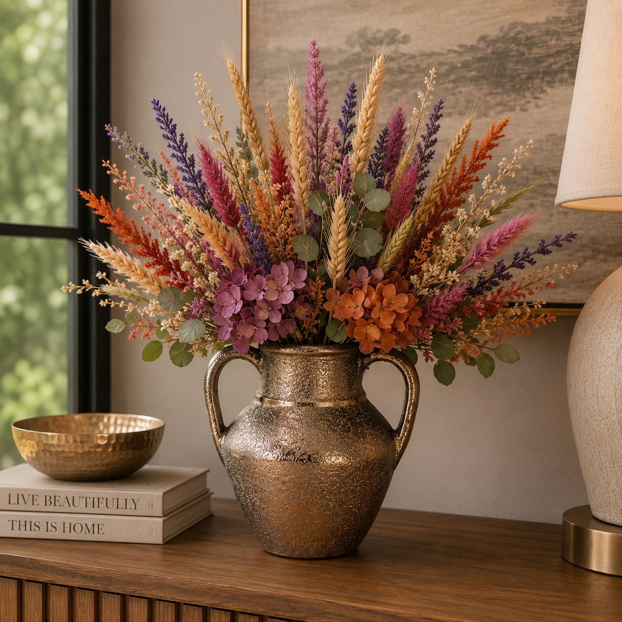 Dorli Ceramic Amphora Vase with Handles