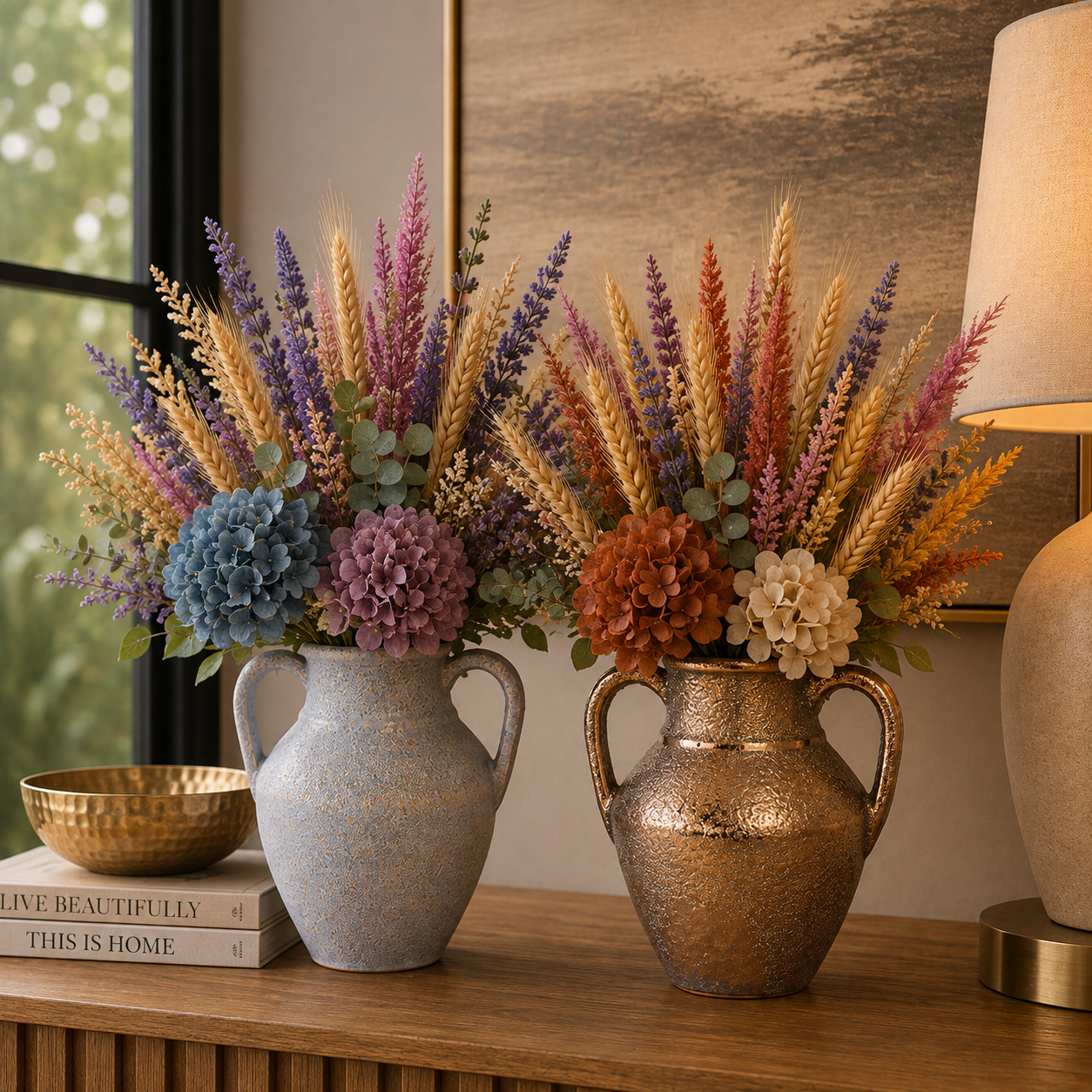 Dorli Ceramic Amphora Vase with Handles