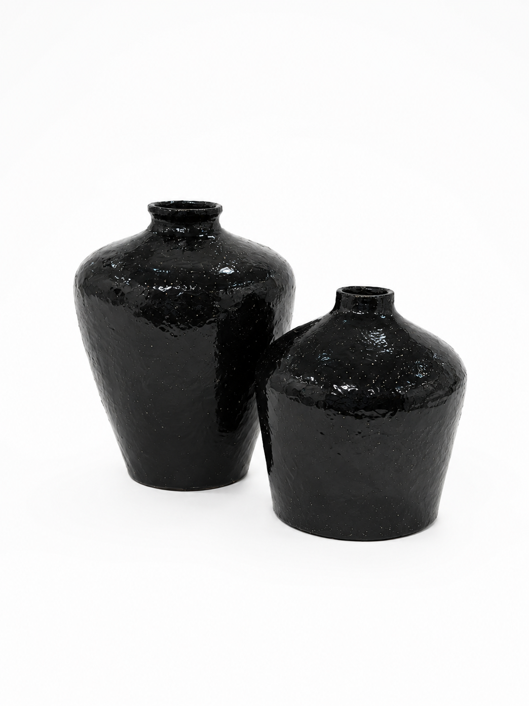 Ebonique Textured Amphora Ceramic Vase