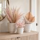 Eden Ceramic Plain Round Pot on Base Design (Set of 3)