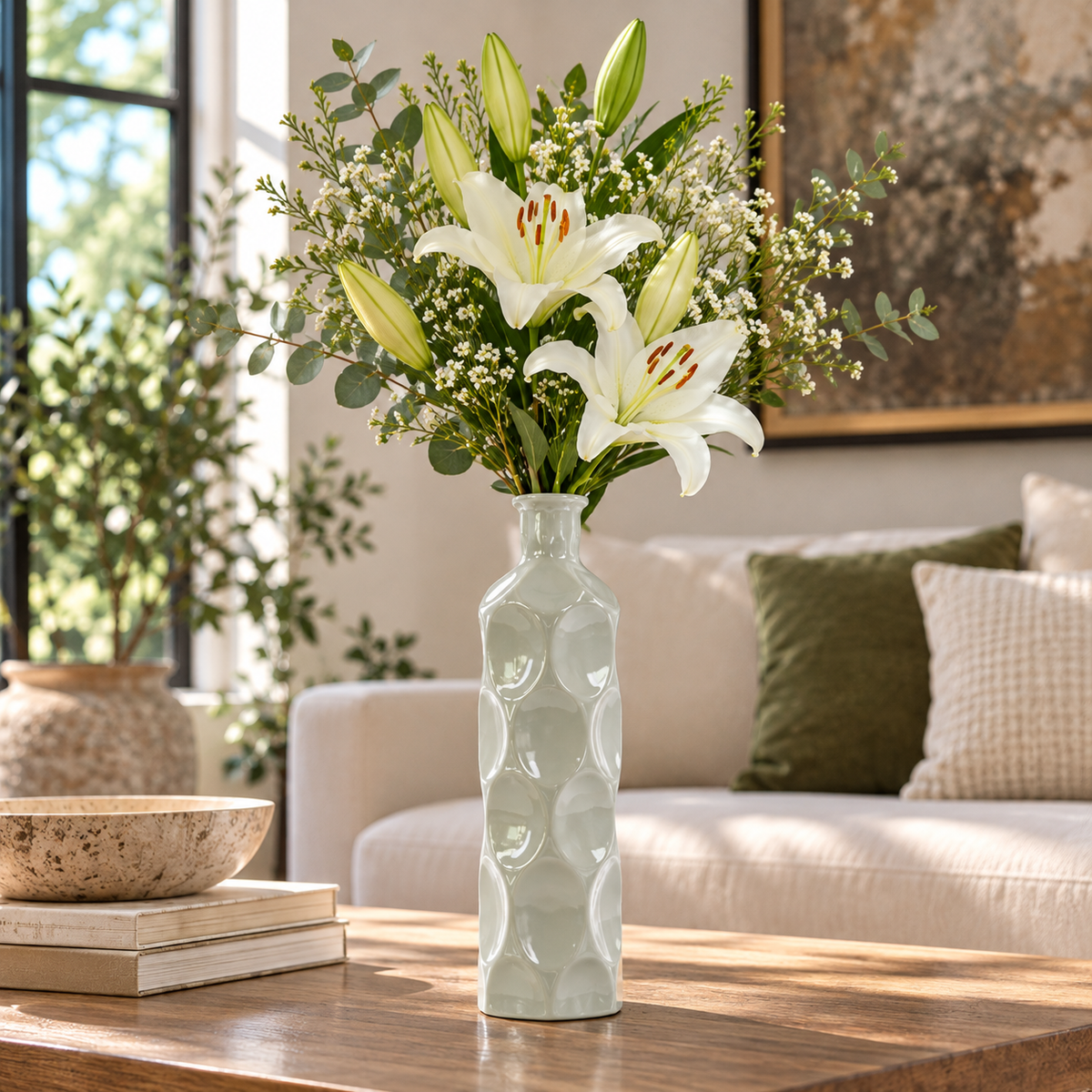 Dotty Ceramic Bottle Vases