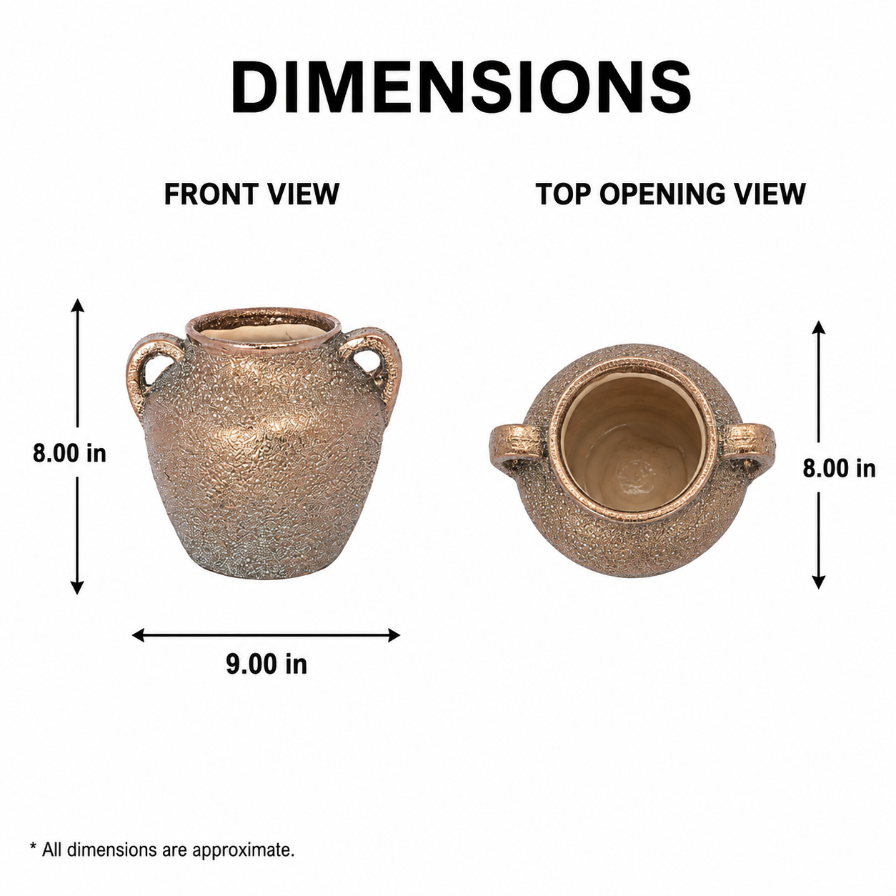 Elsbeth Ceramic Amphora Urn Vase with Loop Handles