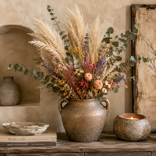 Elsbeth Ceramic Amphora Urn Vase with Loop Handles
