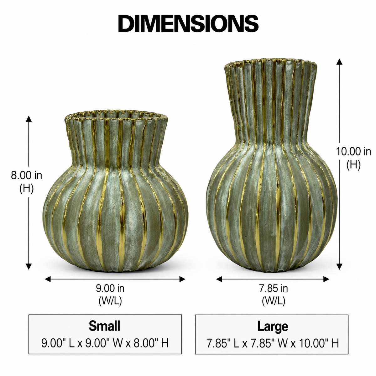 Farrin Ribbed Ceramic Decorative Vase