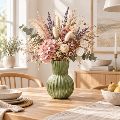 Farrin Ribbed Ceramic Decorative Vase