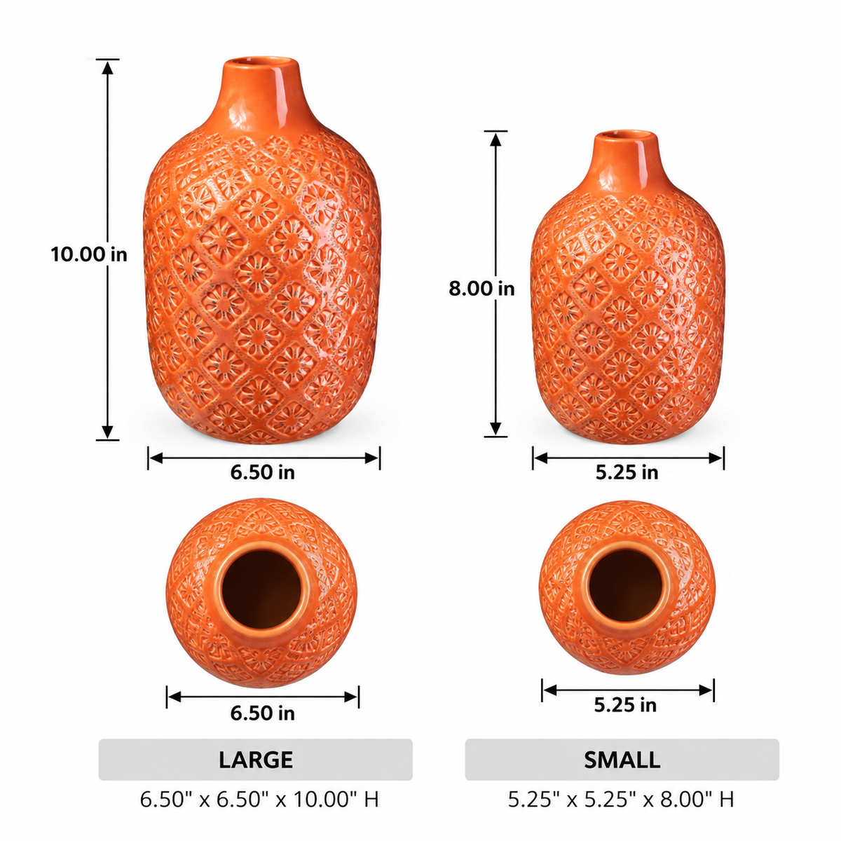 Faryn Distressed Diamond Pattern Vase