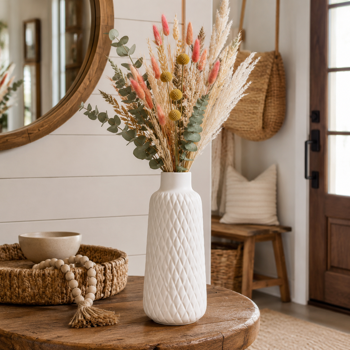Finn Diamond Ceramic Bottled Vase