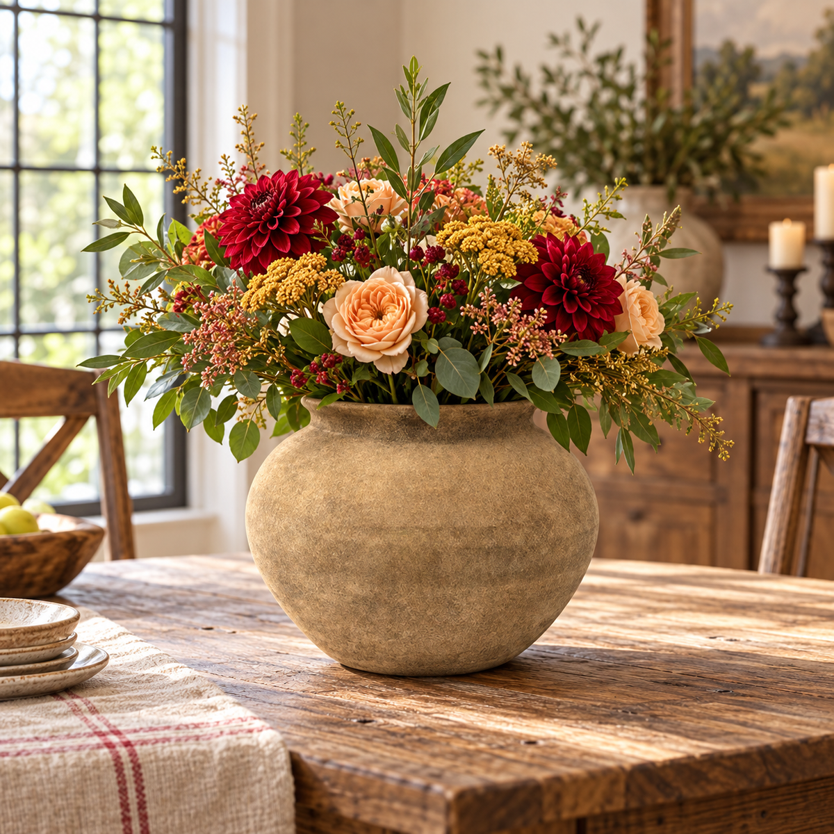 Fionne Bulbous Round Terracotta Vase
