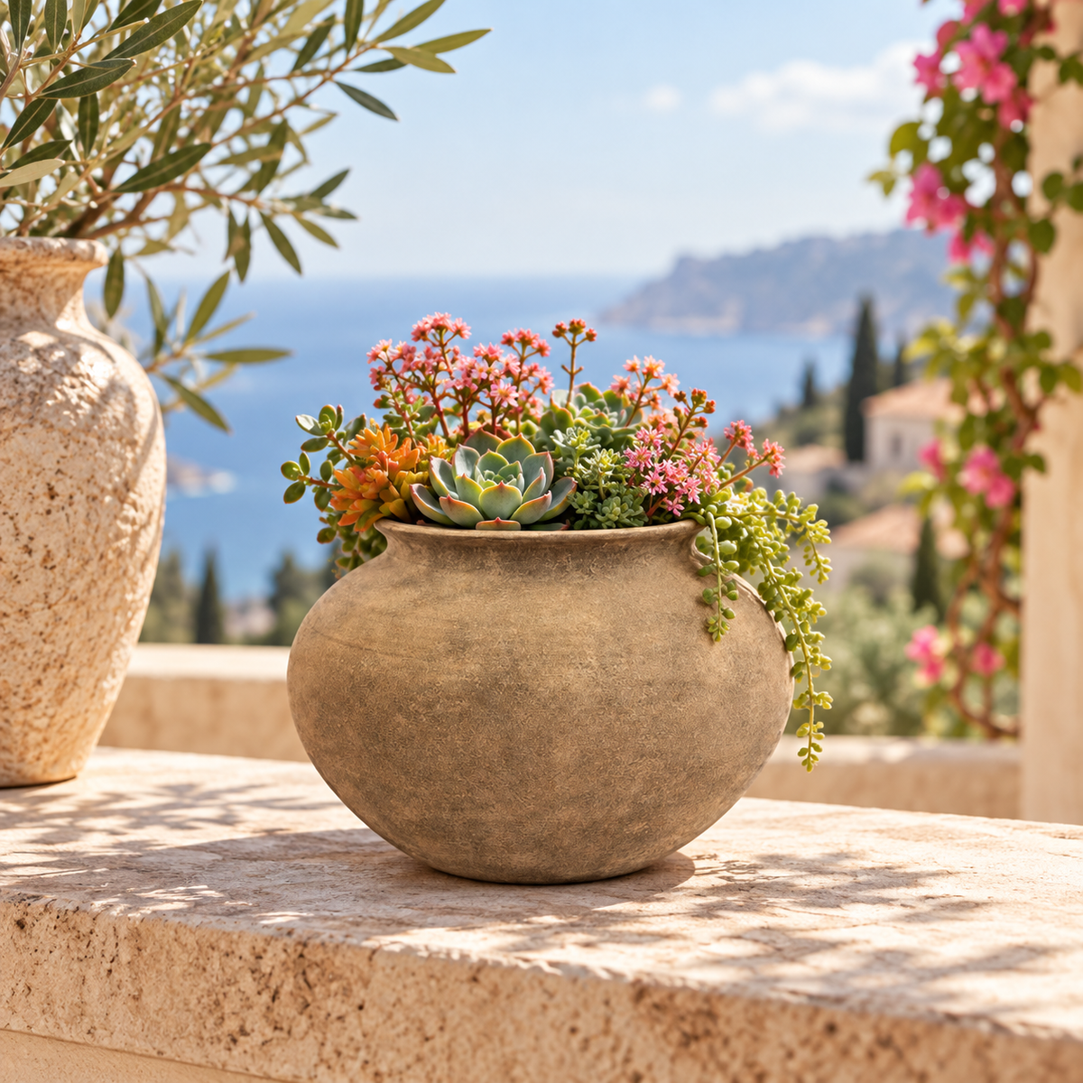 Fionne Bulbous Round Terracotta Vase