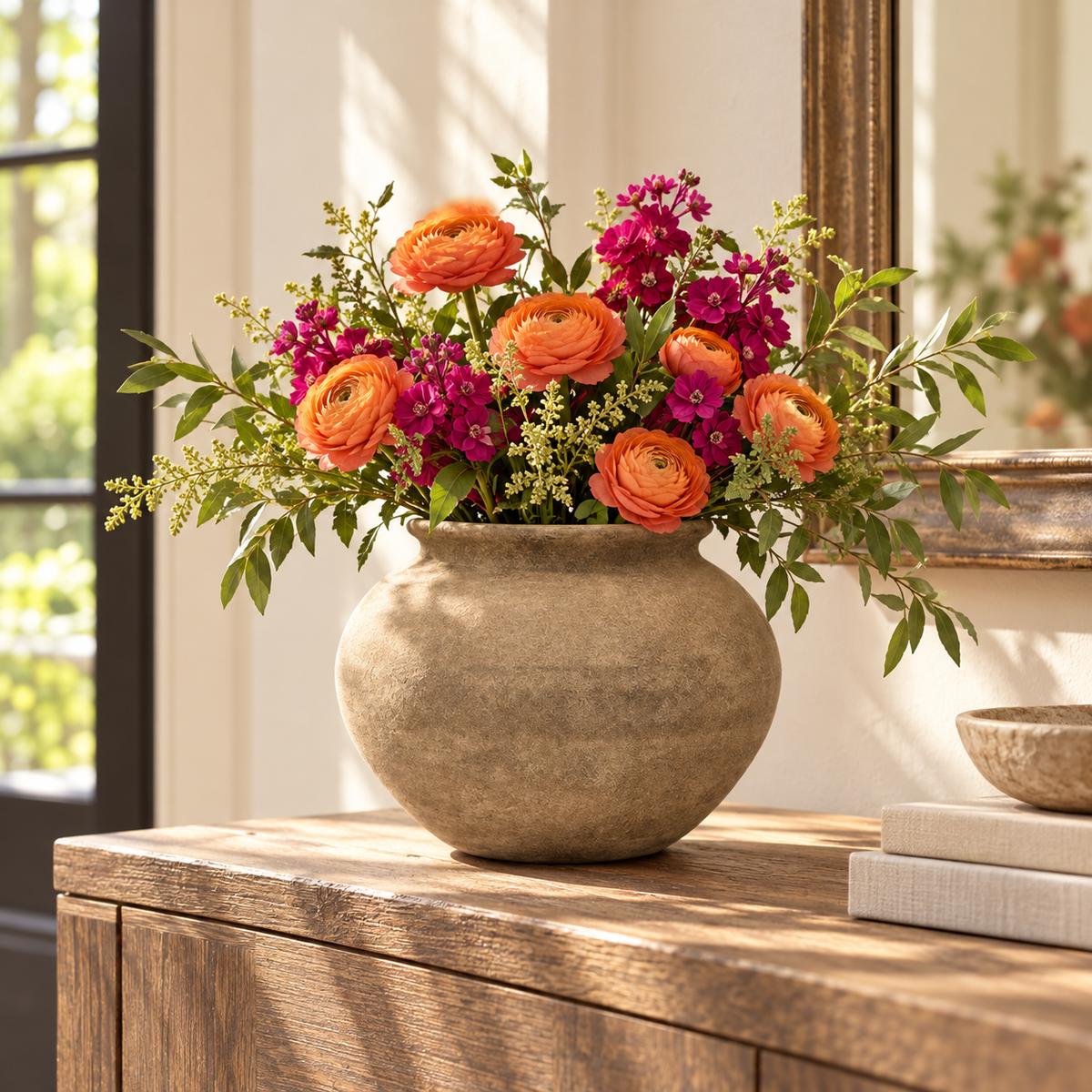 Fionne Bulbous Round Terracotta Vase