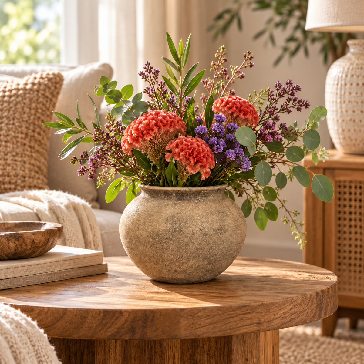 Fionne Bulbous Round Terracotta Vase
