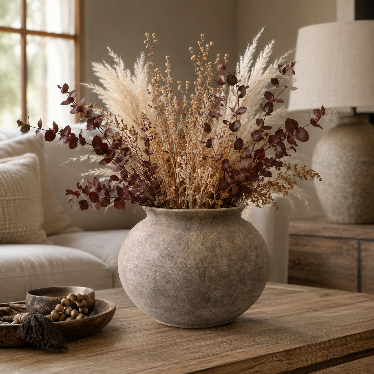 Fionne Bulbous Round Terracotta Vase