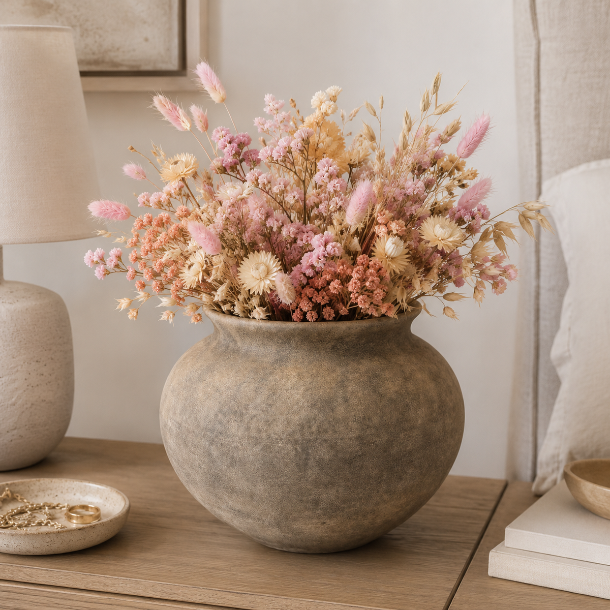 Fionne Bulbous Round Terracotta Vase