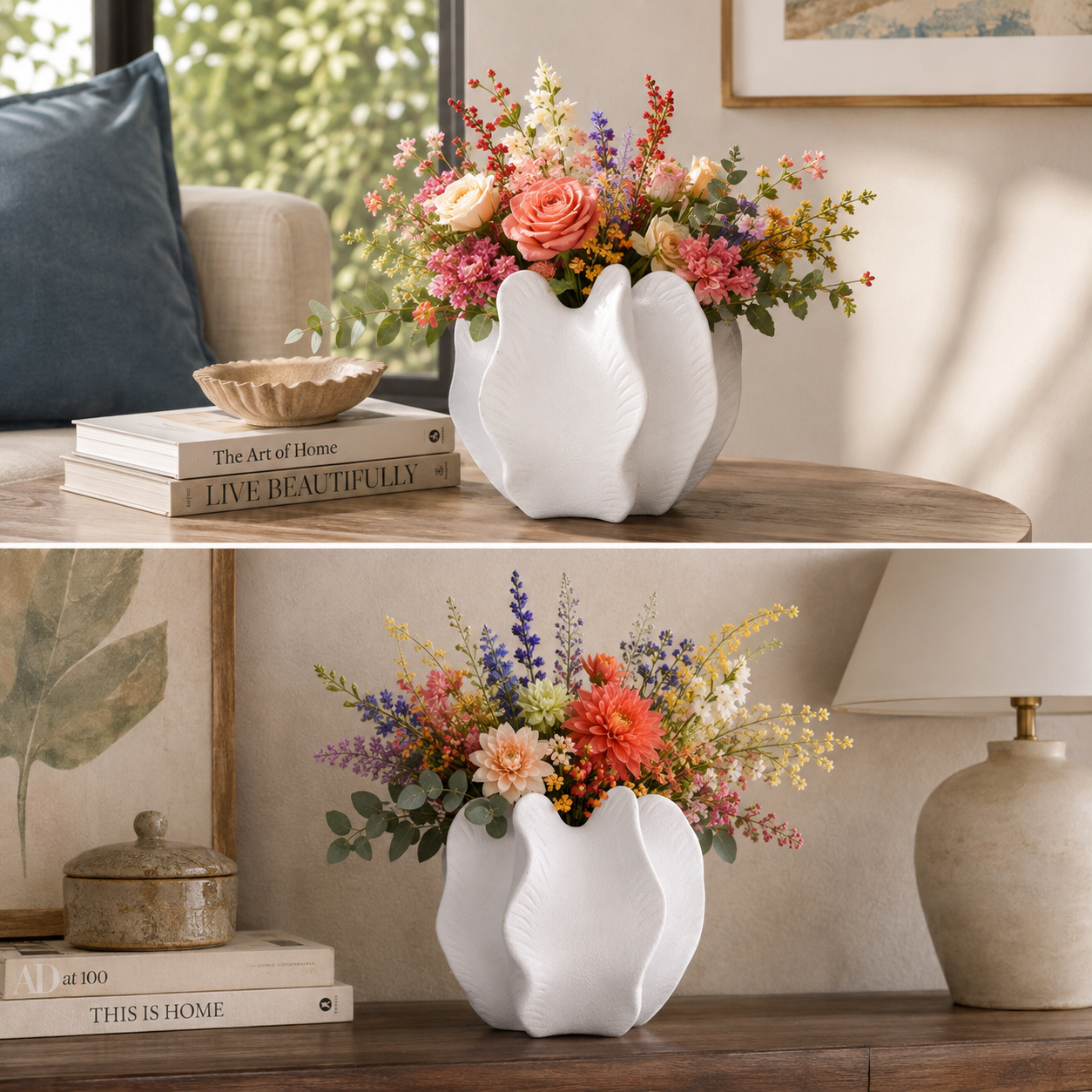 Freya Four-Lobe Sculptural Ceramic Vase