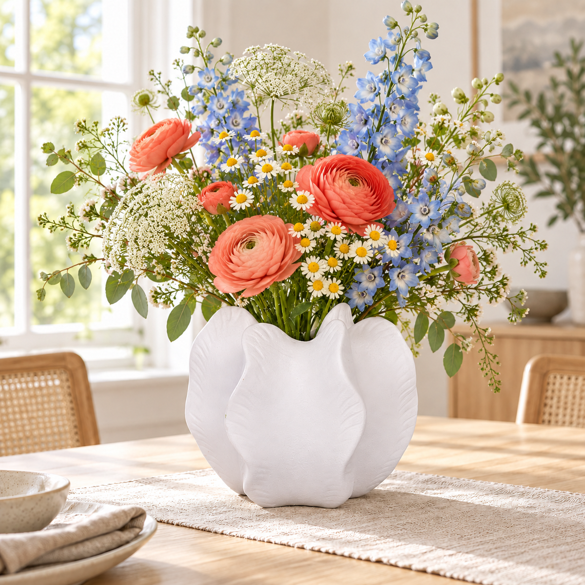 Freya Four-Lobe Sculptural Ceramic Vase
