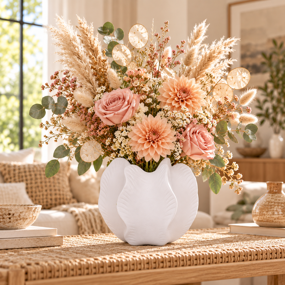 Freya Four-Lobe Sculptural Ceramic Vase