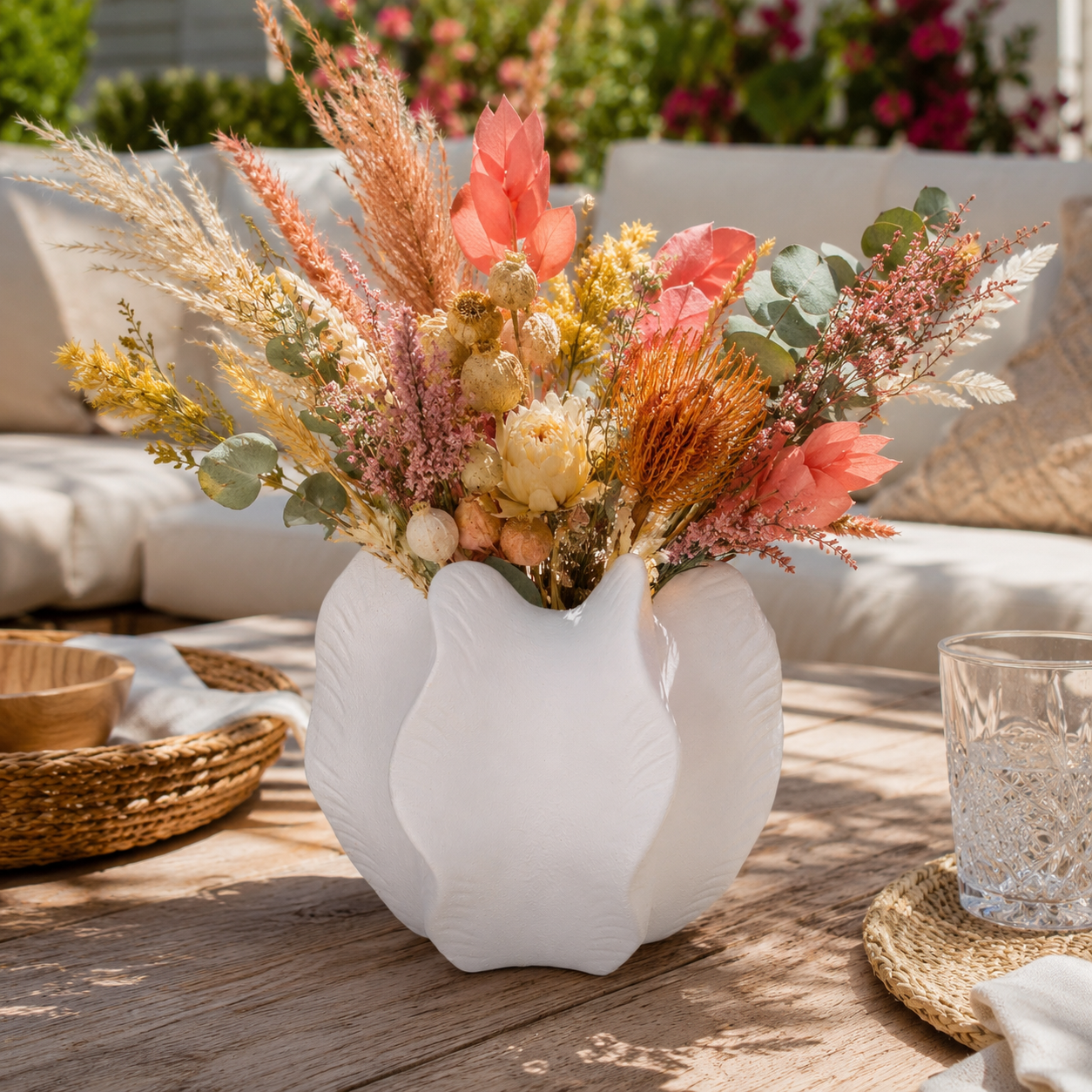 Freya Four-Lobe Sculptural Ceramic Vase