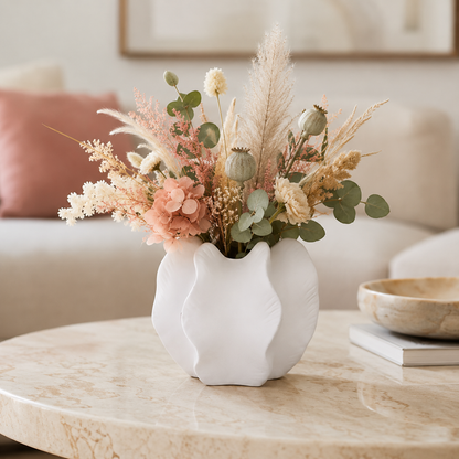 Freya Four-Lobe Sculptural Ceramic Vase