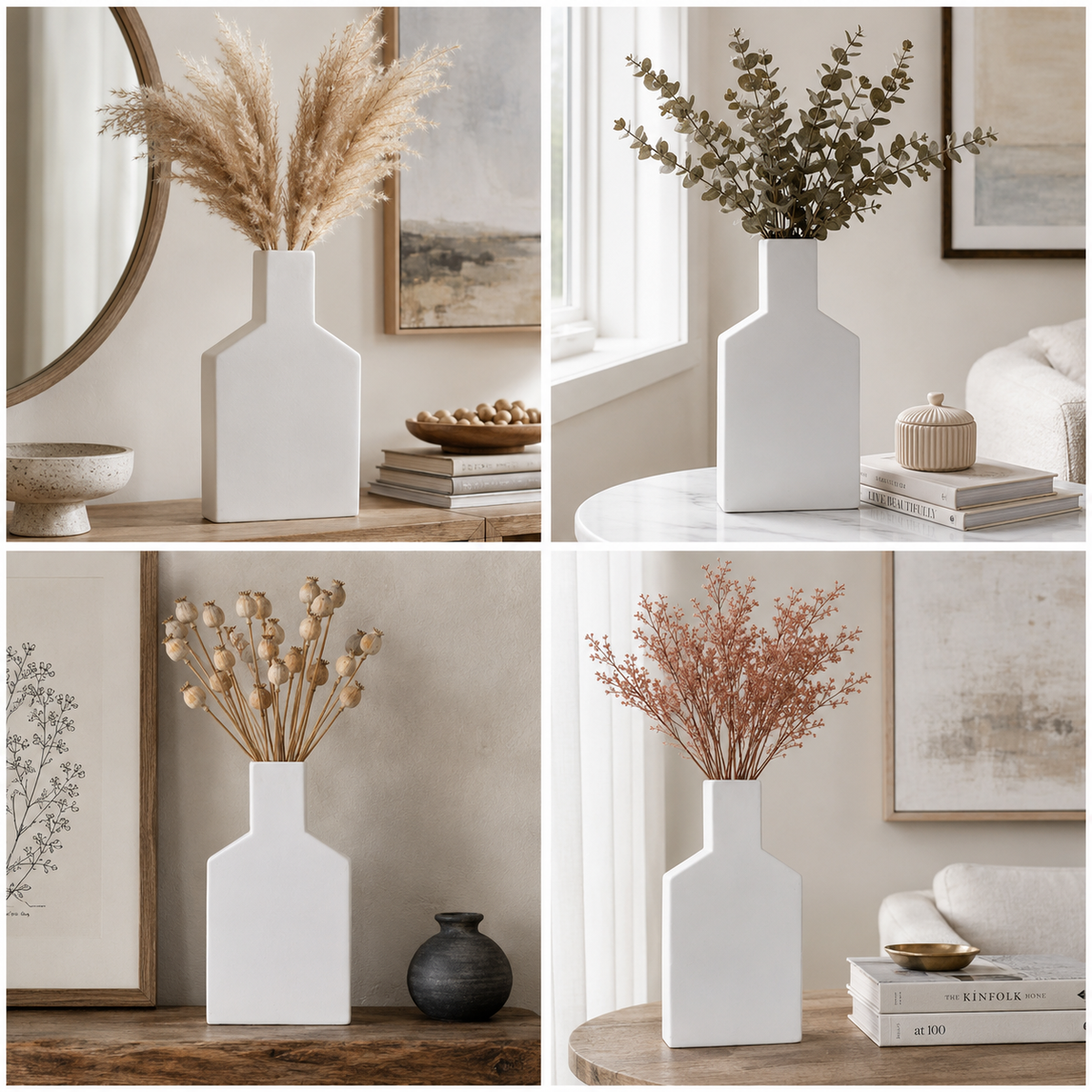 Jade Flat House-Shaped Ceramic Vase