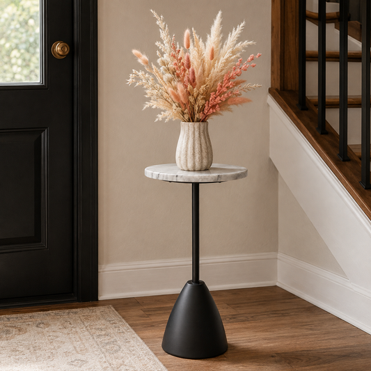 Kara Wooden Table with Metal Stand Knockdown
