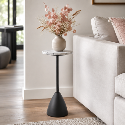Kara Wooden Table with Metal Stand Knockdown