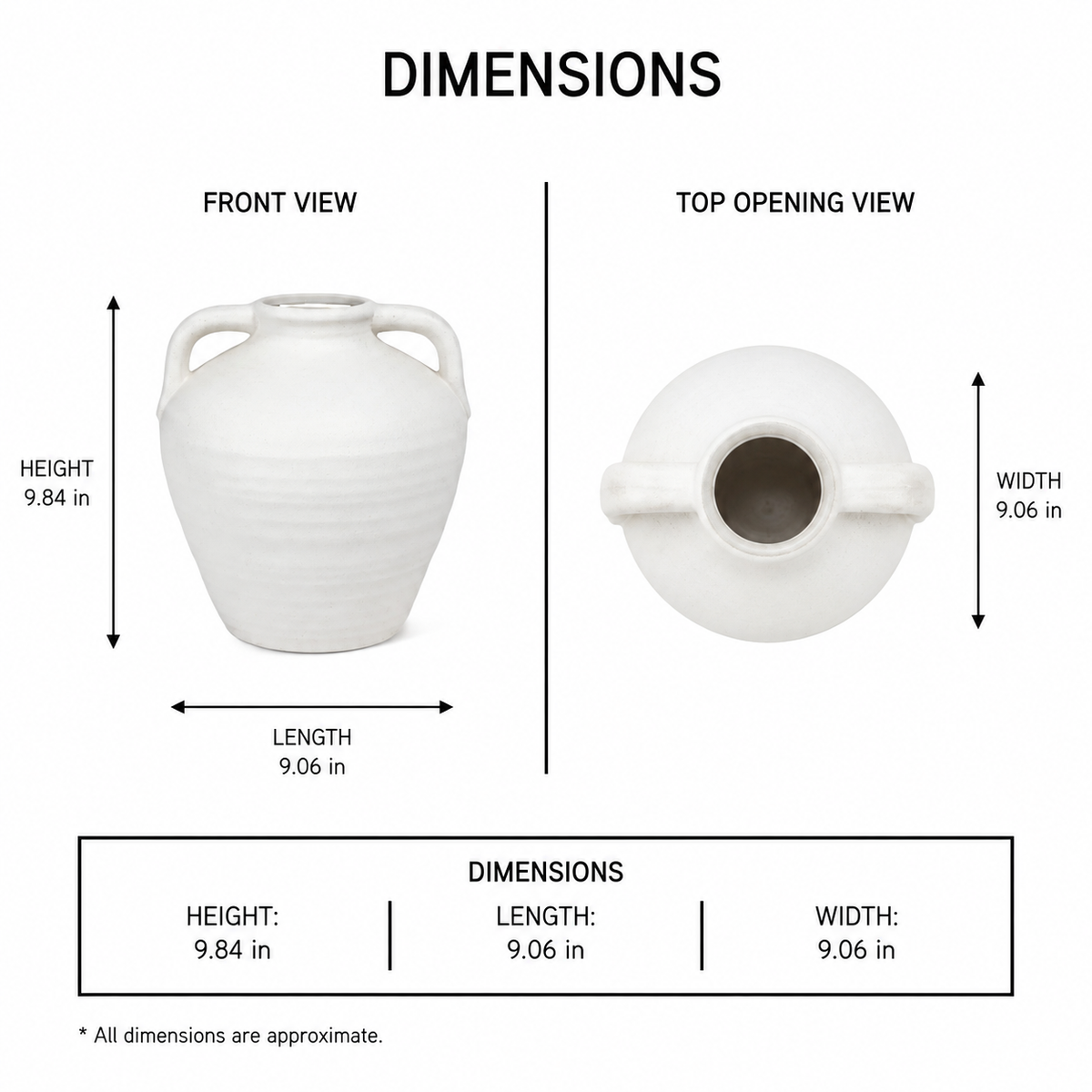 Katherine Bulbous Ceramic Vase with Dual Side Handles