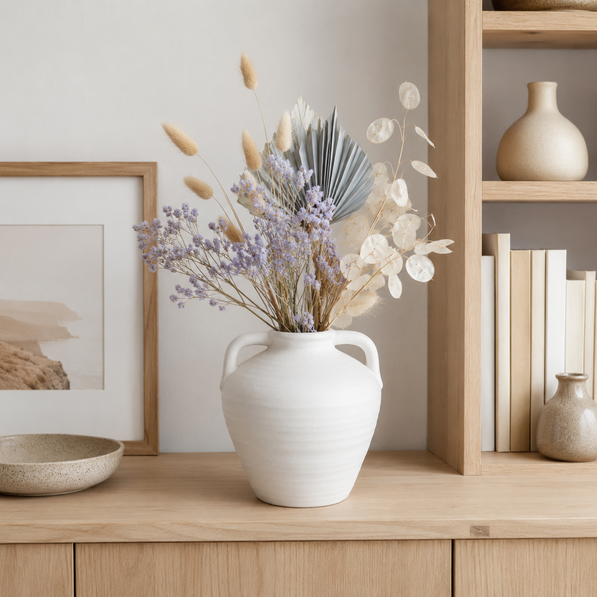 Katherine Bulbous Ceramic Vase with Dual Side Handles