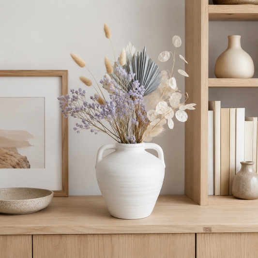 Katherine Bulbous Ceramic Vase with Dual Side Handles