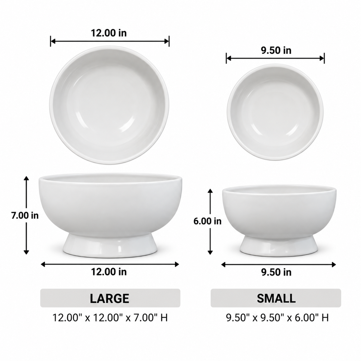 Alla Pedestal Ceramic Bowl (Set of 2)