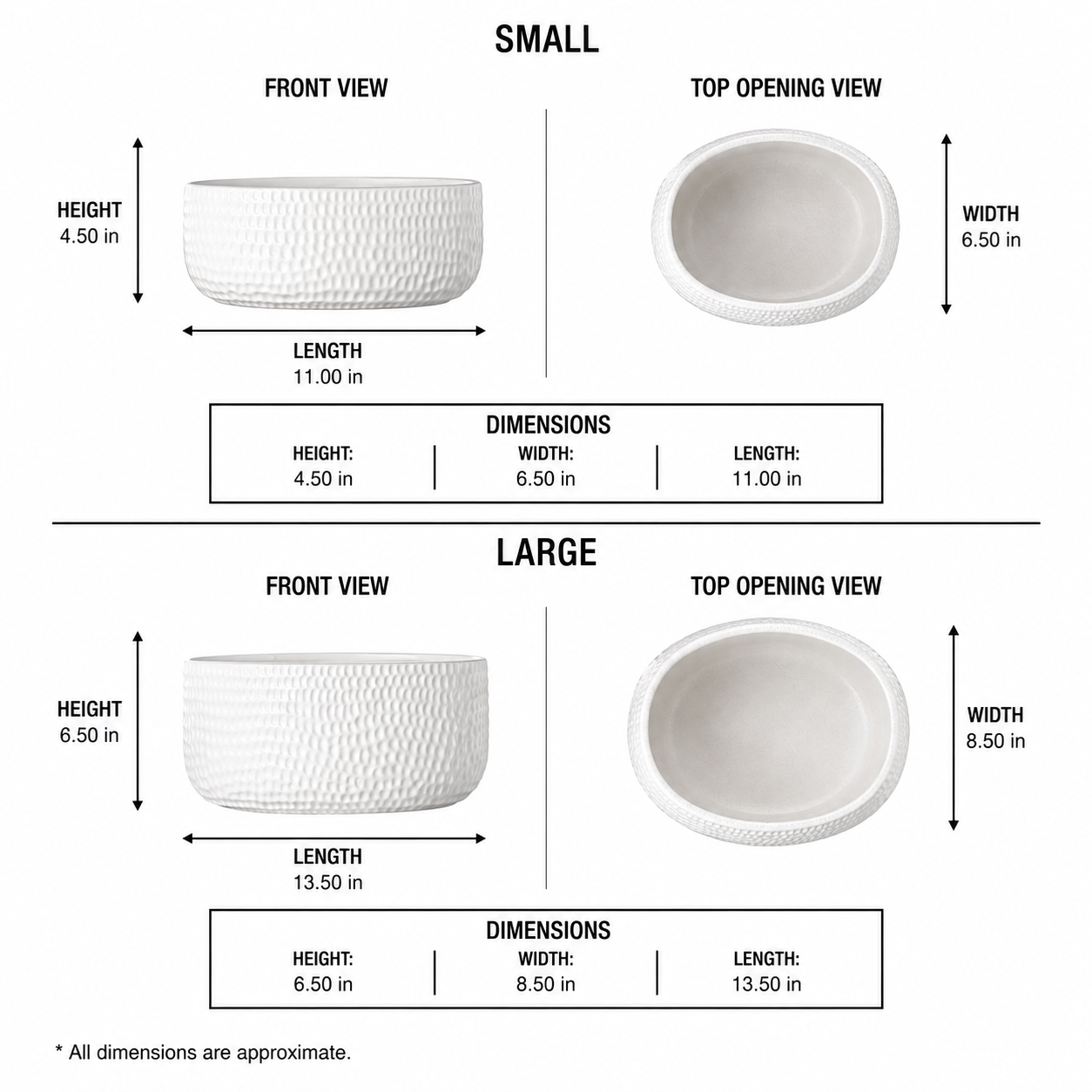 Licha Textured Ceramic Low Oval Planter Set (Set of 2)