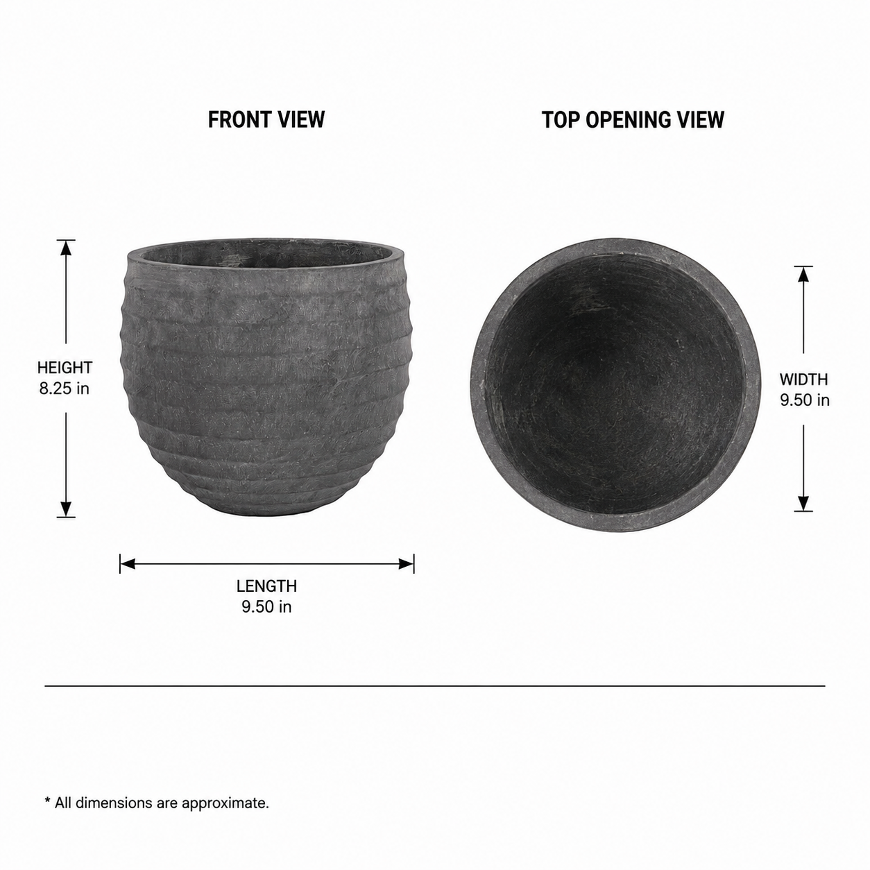 Lottie Blackish Cement Planter Pot