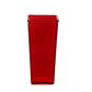 Red square glass vase on a white background