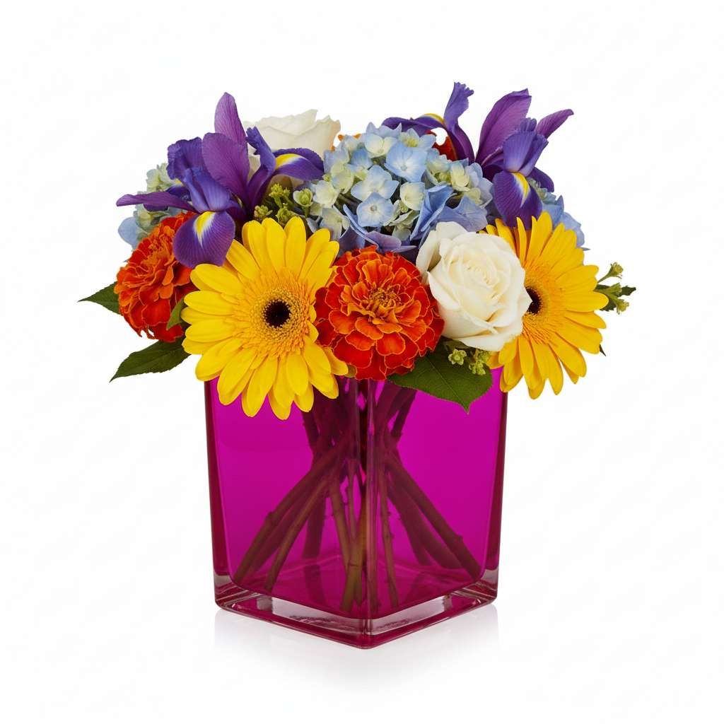 Lizze Clear Glass Cube Vase