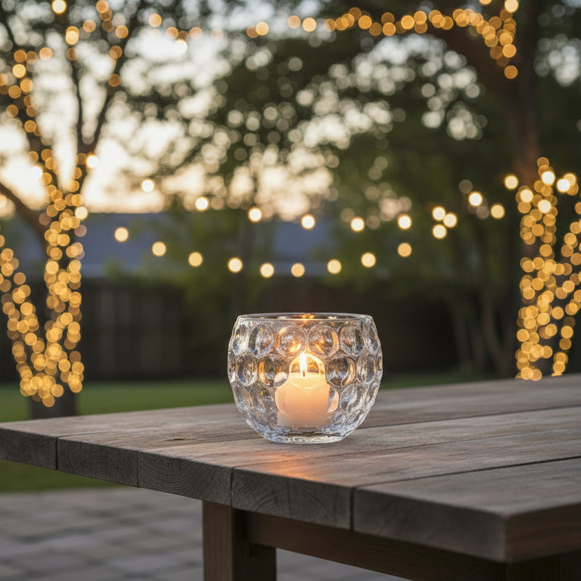 Kendi Textured Glass Bowl Vase