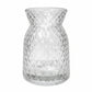 Cari Handcrafted Faceted Glass Vase with Tapered Neck & Diamond-Cut Pattern