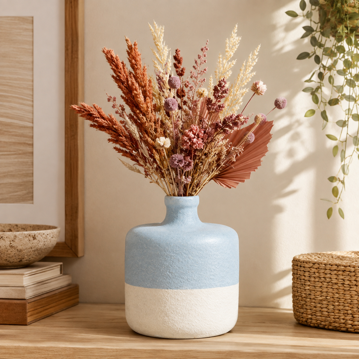 Maelle Speckled Round Ceramic Vase