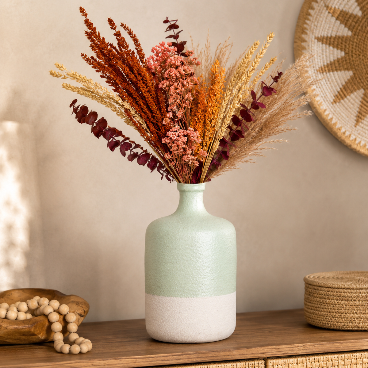 Maelle Speckled Round Ceramic Vase