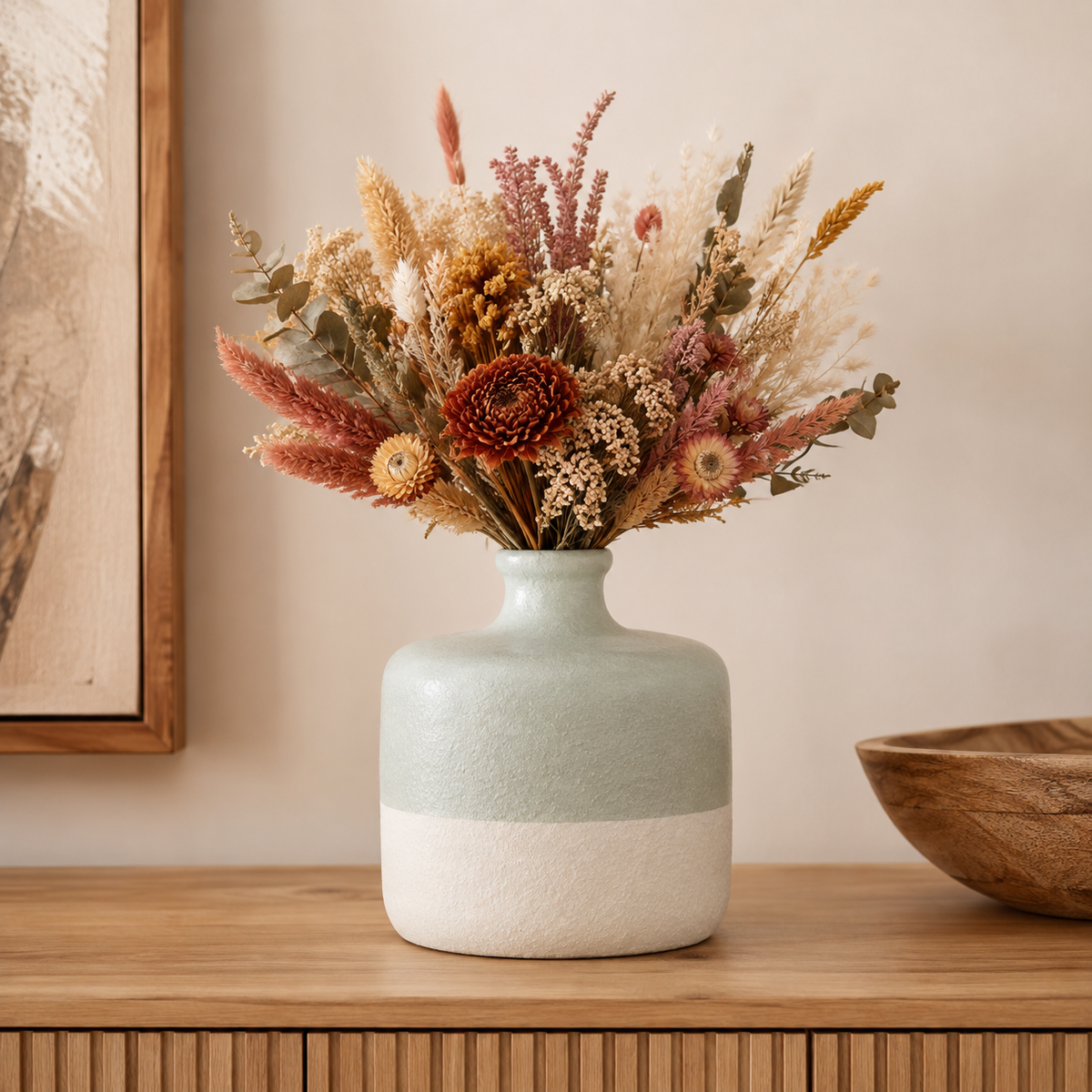 Maelle Speckled Round Ceramic Vase