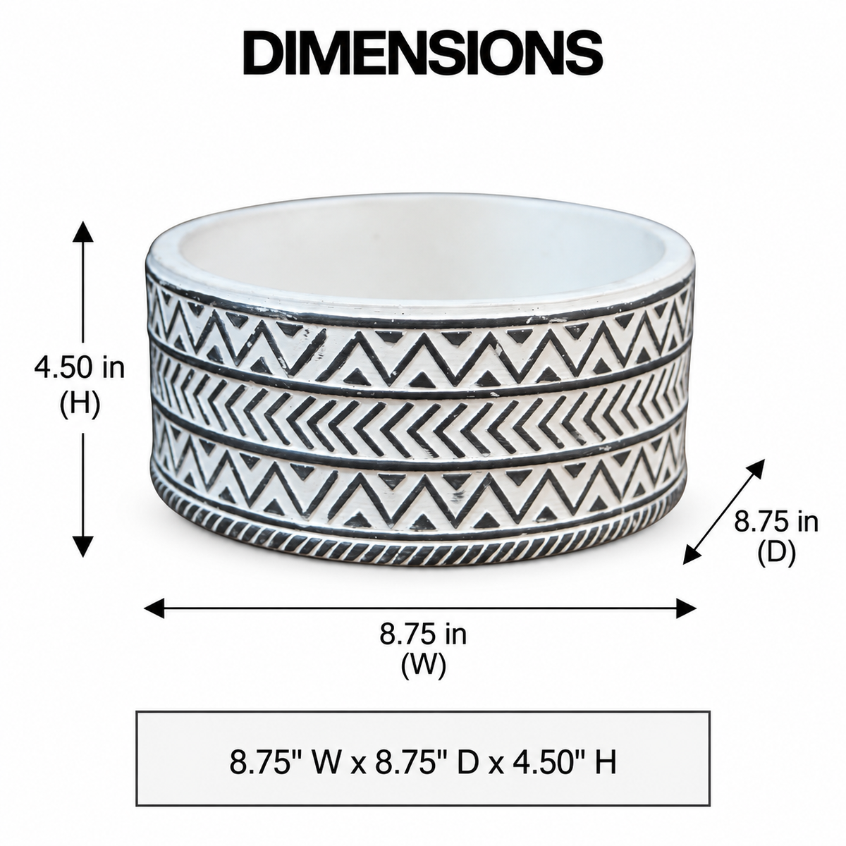 Mara Ceramic Wide Round Tribal Pot