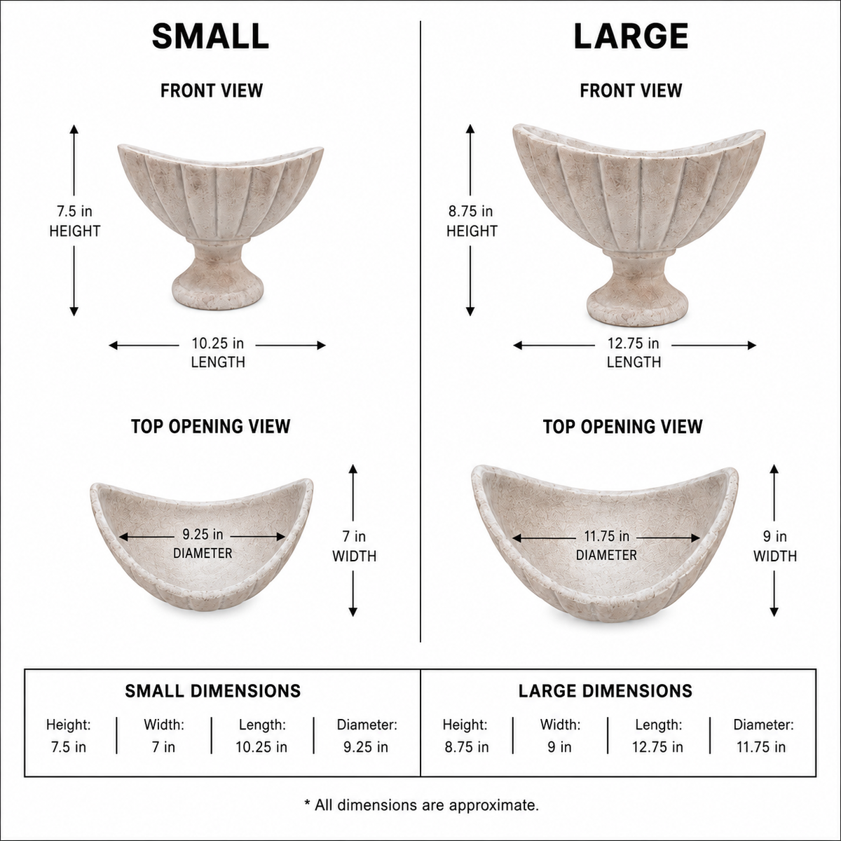 Millie Fluted Cement Compote Bowl