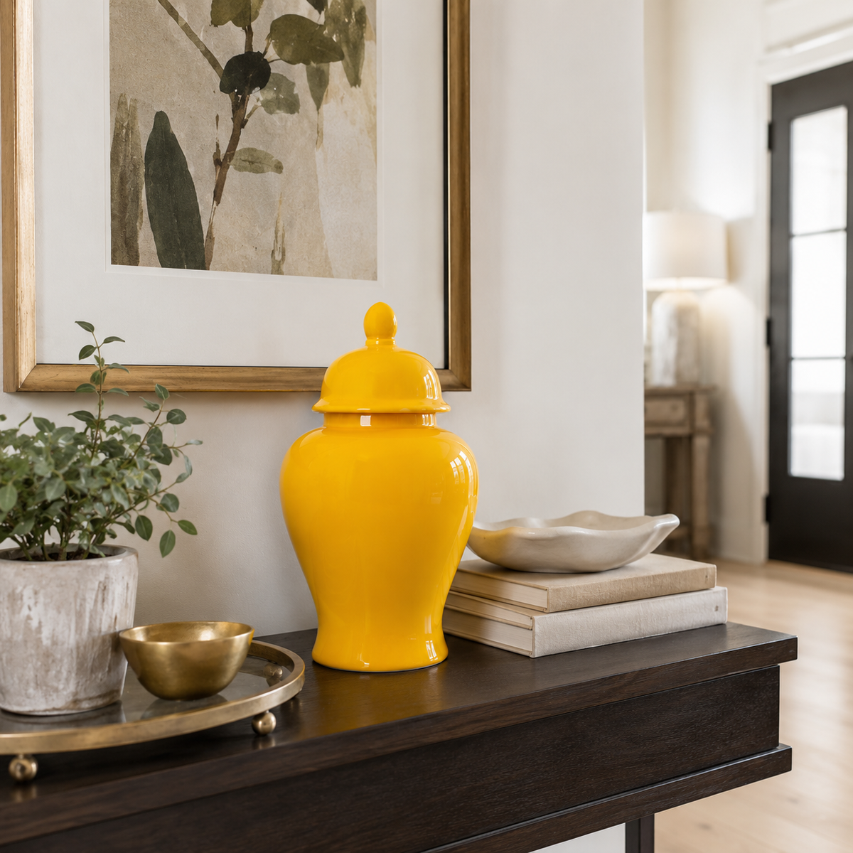 Moshe Yellow Ceramic Ginger Jar