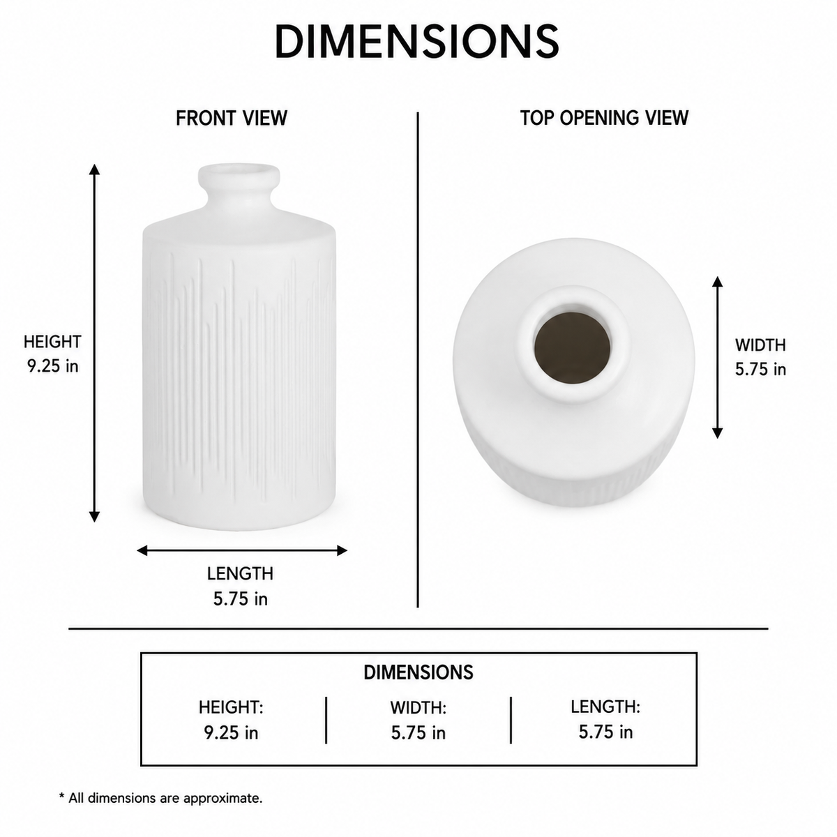 Myra Engraved Ceramic Bottle Vase