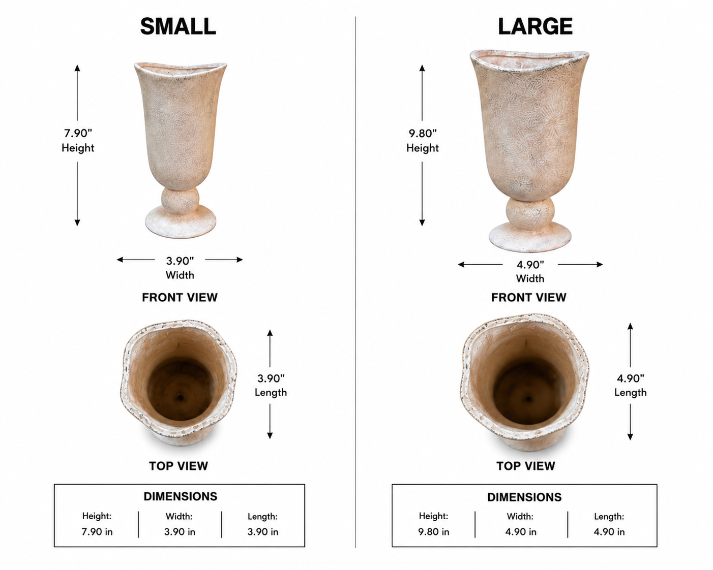 Nevaeh Goblet Ceramic Urn Vase